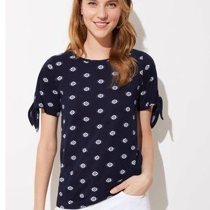 Loft Flower Tie Sleeve Vintage Soft Tee